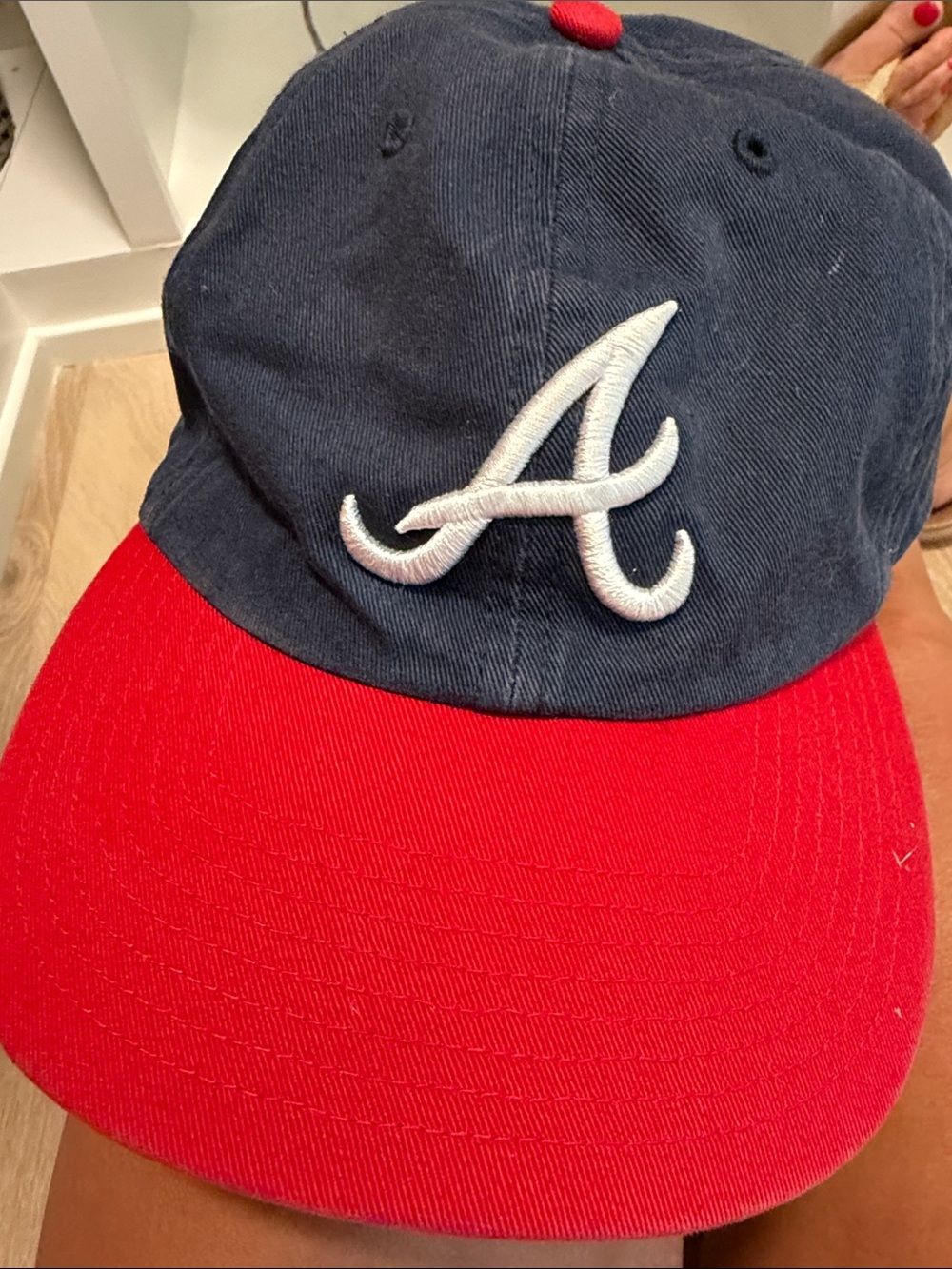 Navy and Red Baseball Cap with White 'A' Logo